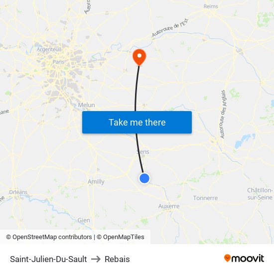 Saint-Julien-Du-Sault to Rebais map