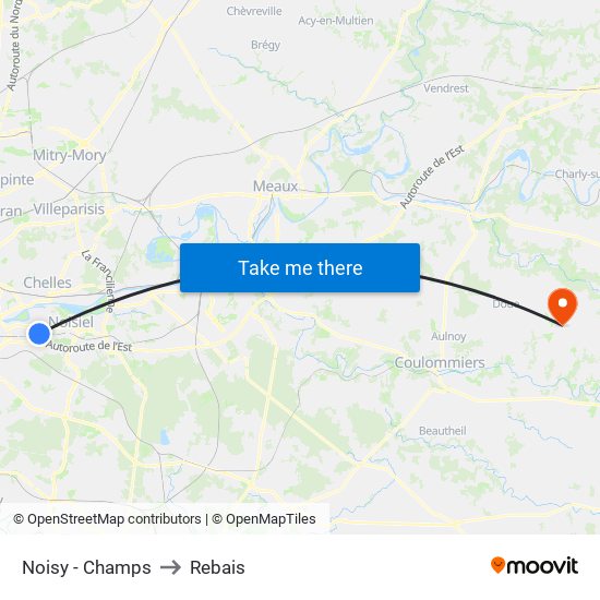 Noisy - Champs to Rebais map