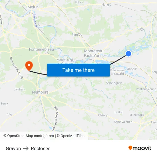 Gravon to Recloses map