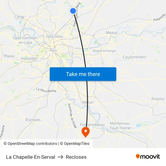 La Chapelle-En-Serval to Recloses map