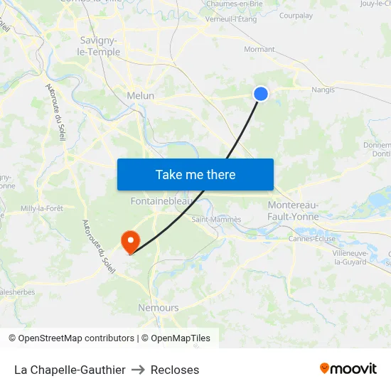 La Chapelle-Gauthier to Recloses map