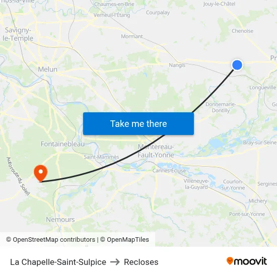 La Chapelle-Saint-Sulpice to Recloses map