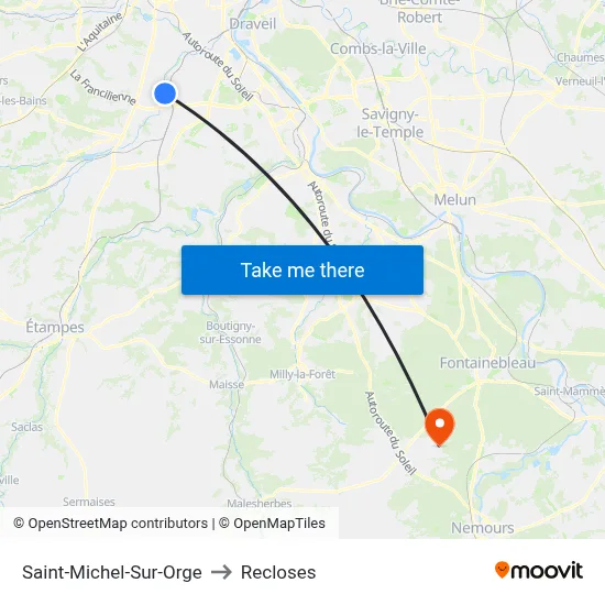 Saint-Michel-Sur-Orge to Recloses map