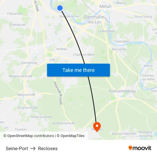 Seine-Port to Recloses map