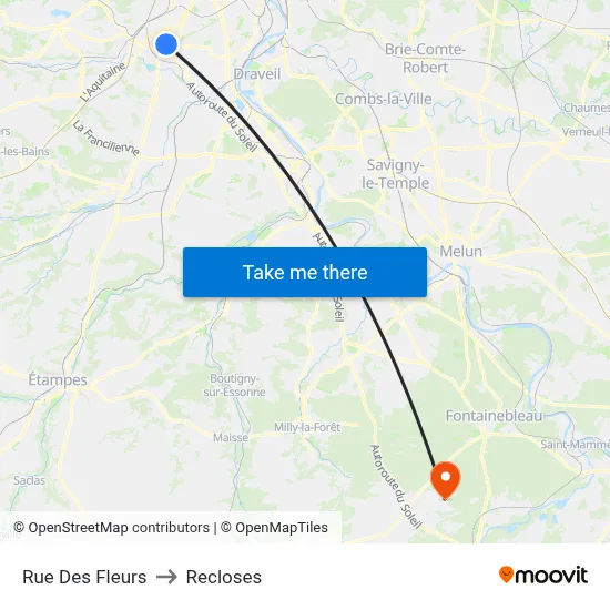 Rue Des Fleurs to Recloses map