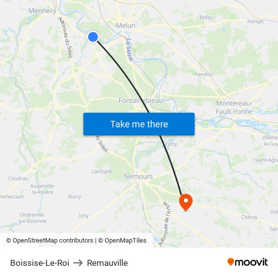 Boissise-Le-Roi to Remauville map