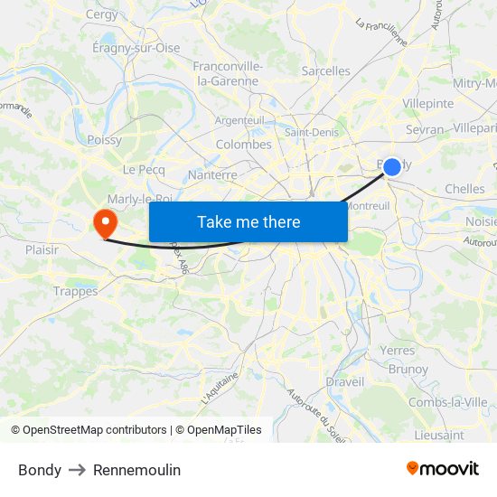 Bondy to Rennemoulin map