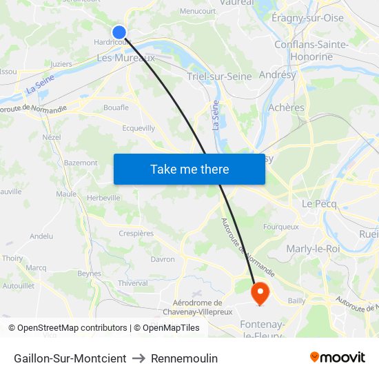 Gaillon-Sur-Montcient to Rennemoulin map