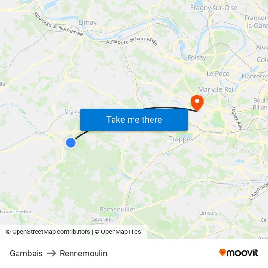 Gambais to Rennemoulin map