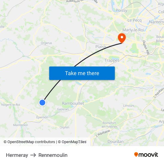 Hermeray to Rennemoulin map