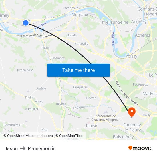 Issou to Rennemoulin map