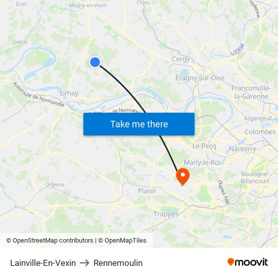 Lainville-En-Vexin to Rennemoulin map