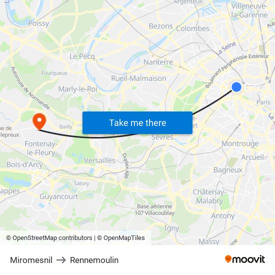 Miromesnil to Rennemoulin map