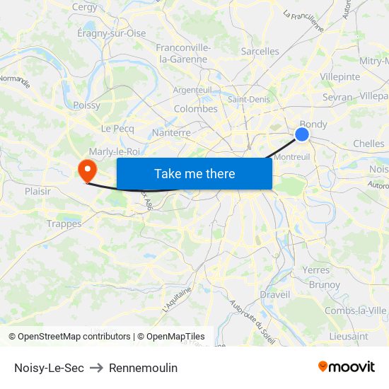 Noisy-Le-Sec to Rennemoulin map