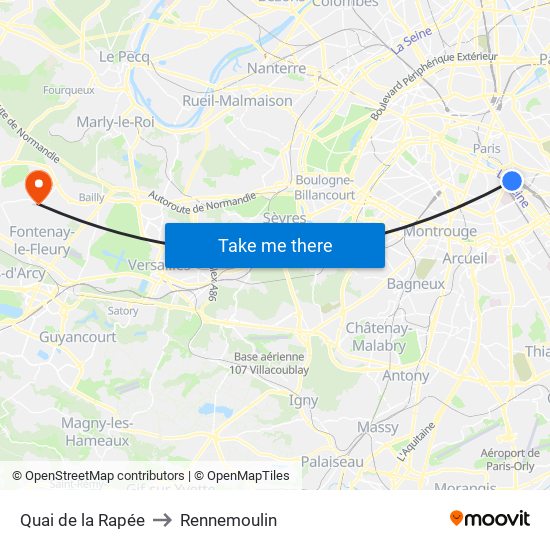 Quai de la Rapée to Rennemoulin map