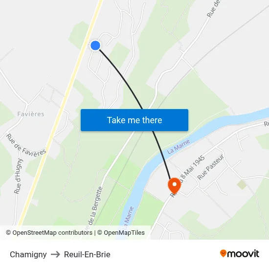 Chamigny to Reuil-En-Brie map