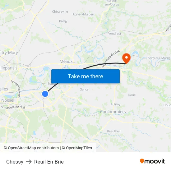 Chessy to Reuil-En-Brie map