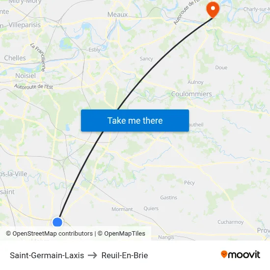 Saint-Germain-Laxis to Reuil-En-Brie map