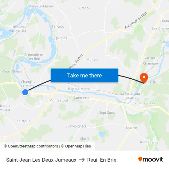 Saint-Jean-Les-Deux-Jumeaux to Reuil-En-Brie map