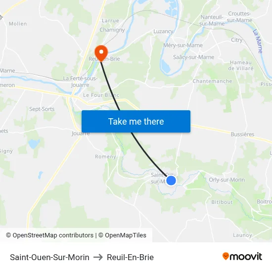 Saint-Ouen-Sur-Morin to Reuil-En-Brie map