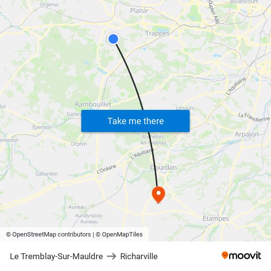 Le Tremblay-Sur-Mauldre to Richarville map