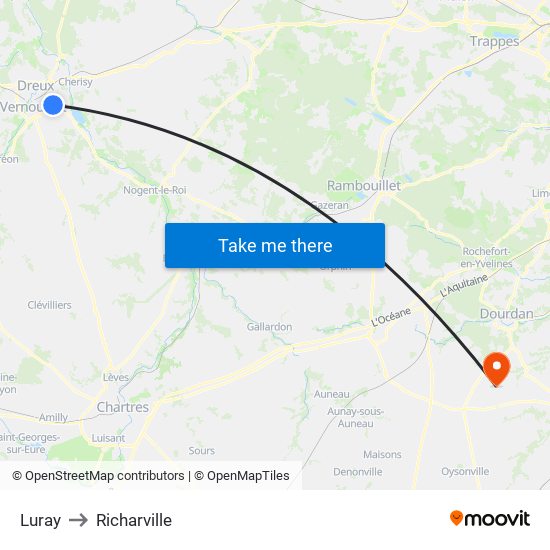 Luray to Richarville map