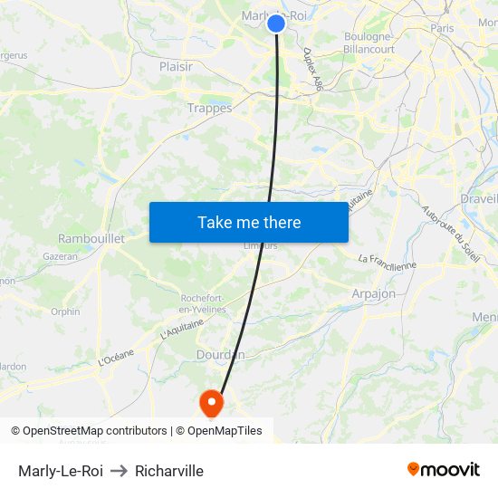 Marly-Le-Roi to Richarville map