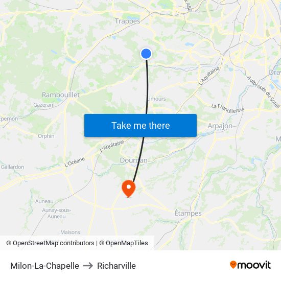 Milon-La-Chapelle to Richarville map
