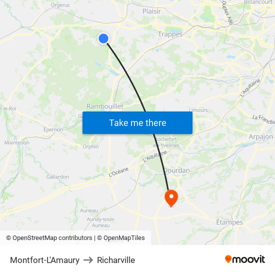 Montfort-L'Amaury to Richarville map