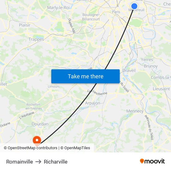 Romainville to Richarville map