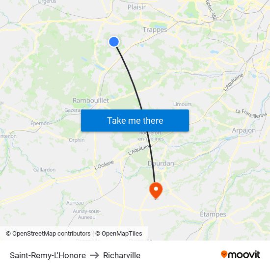 Saint-Remy-L'Honore to Richarville map