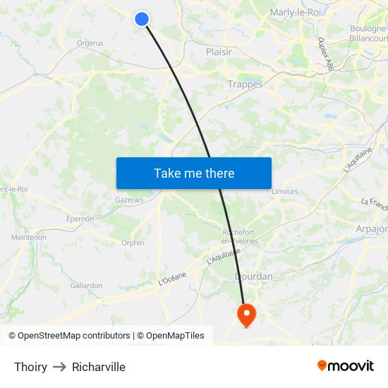 Thoiry to Richarville map