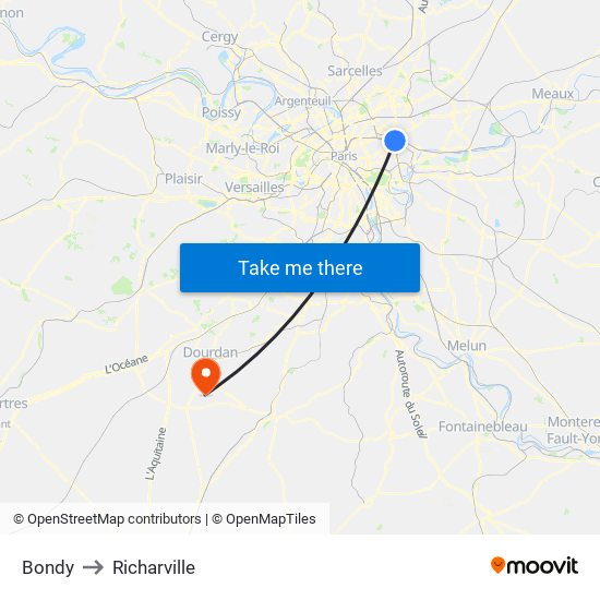 Bondy to Richarville map