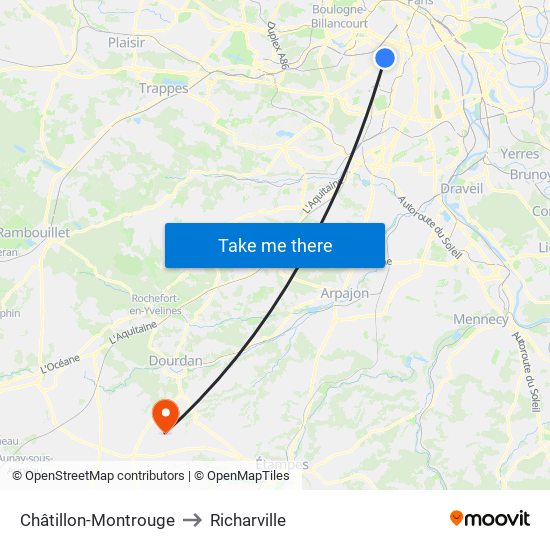 Châtillon-Montrouge to Richarville map