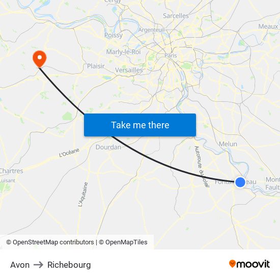 Avon to Richebourg map