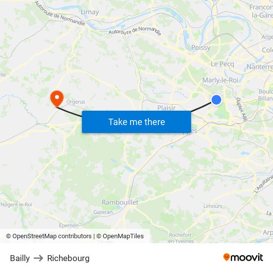Bailly to Richebourg map