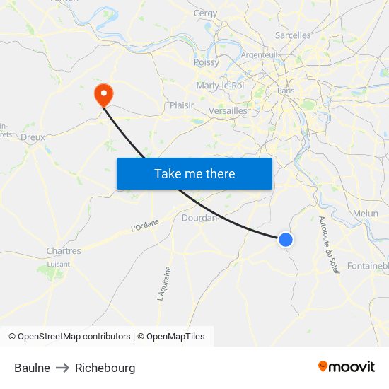 Baulne to Richebourg map