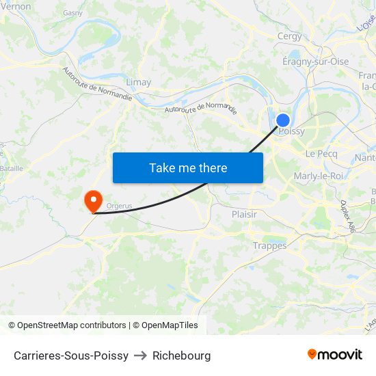 Carrieres-Sous-Poissy to Richebourg map