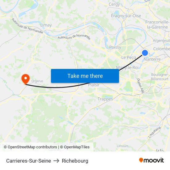 Carrieres-Sur-Seine to Richebourg map