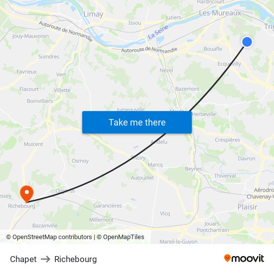 Chapet to Richebourg map