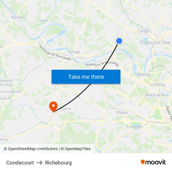 Condecourt to Richebourg map