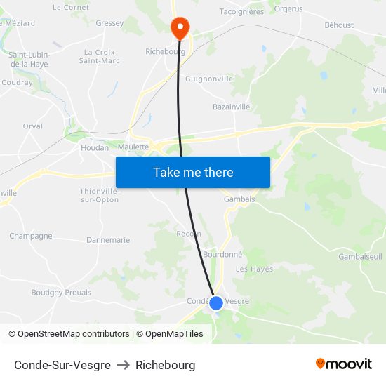 Conde-Sur-Vesgre to Richebourg map