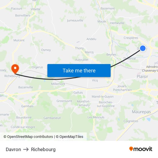 Davron to Richebourg map