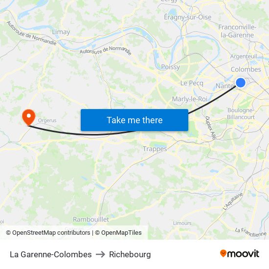 La Garenne-Colombes to Richebourg map