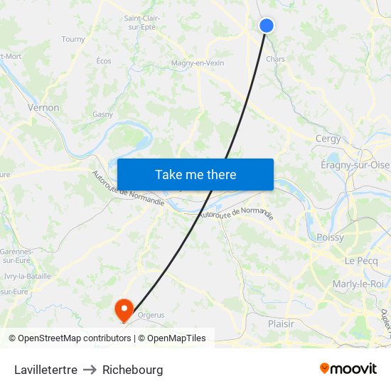 Lavilletertre to Richebourg map