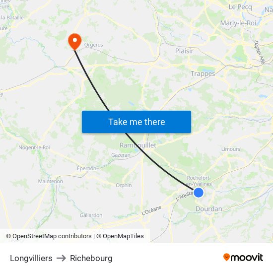 Longvilliers to Richebourg map