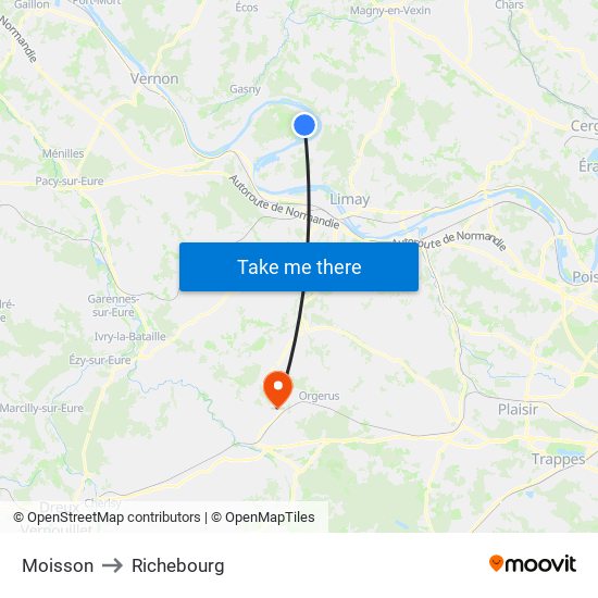 Moisson to Richebourg map