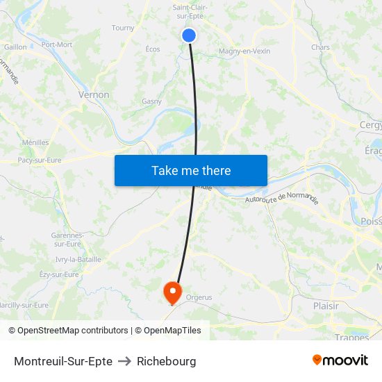 Montreuil-Sur-Epte to Richebourg map