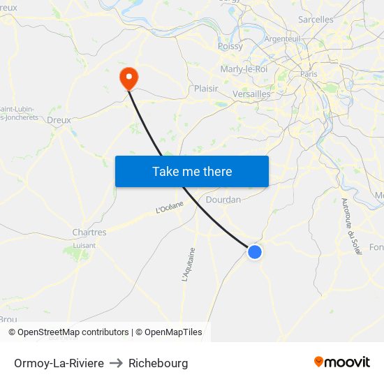 Ormoy-La-Riviere to Richebourg map