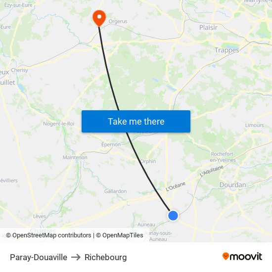 Paray-Douaville to Richebourg map